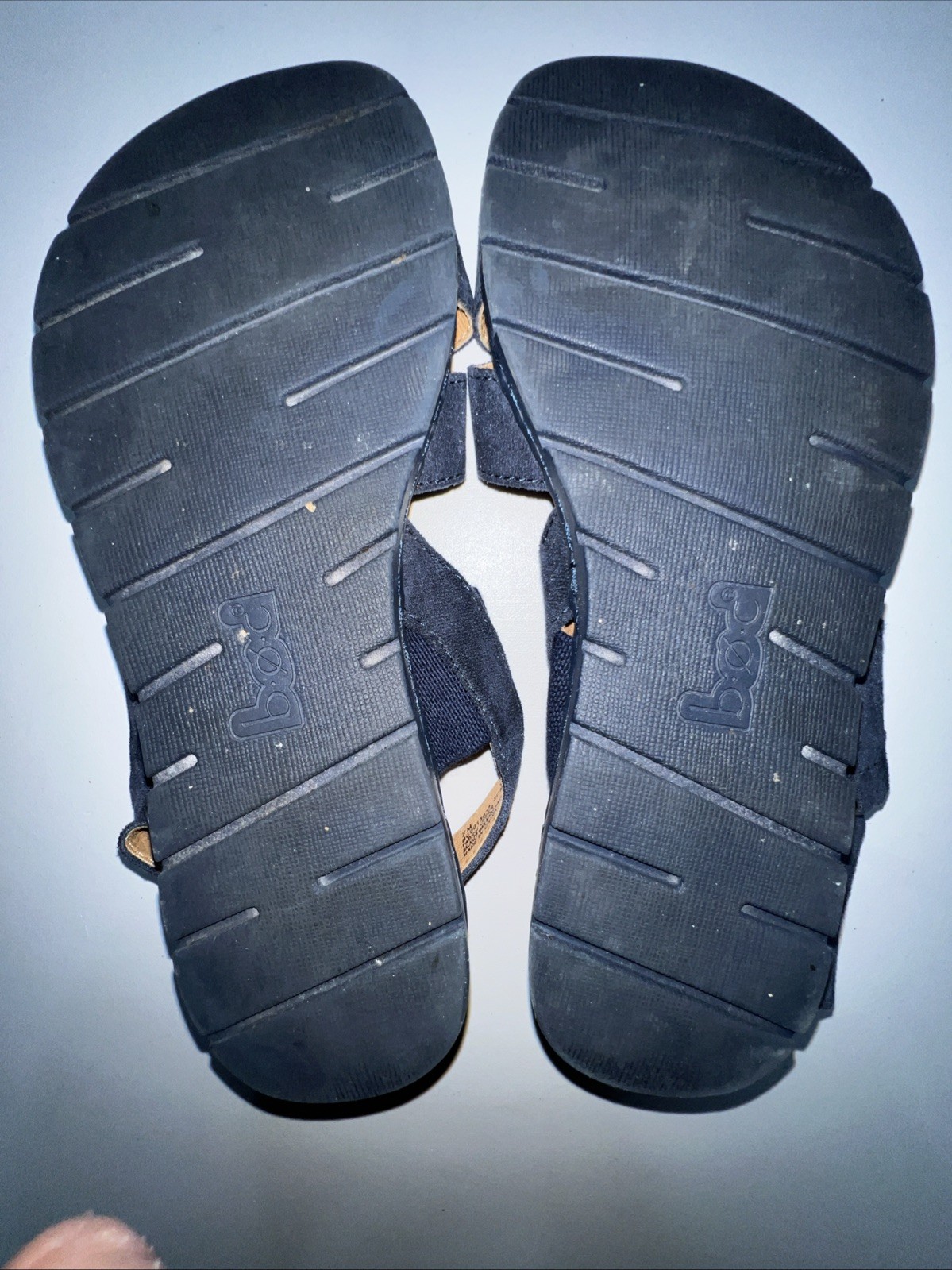 B.O.C Caty Sandal Women’s Size 7 M Navy Blue Suede Fabric Boho Summer Stretch
