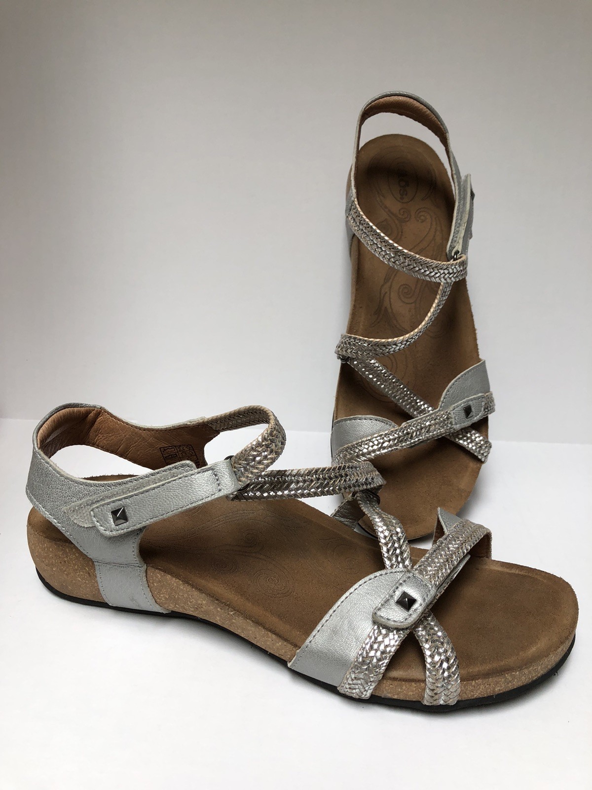 Taos Trulie Women’s EU 41/US 10-10.5 Leather Comfort Wedge Braided Sandals NICE!