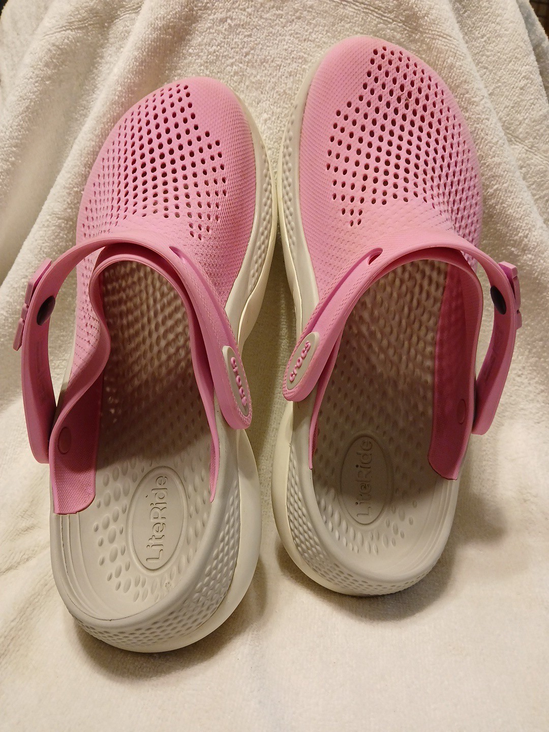 Crocs LiteRide 360 Clogs Taffy Pink Rose Taffy Gray Women’s Size 9-men 7 206708
