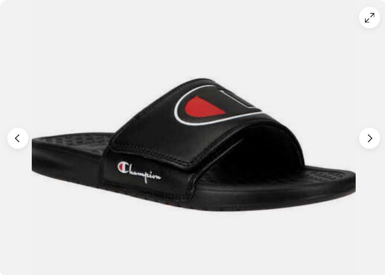 Champion, Mega Slides w Strap Closure, UNISEX (BLACK,SIZE: 8 MEN -10 WOMEN) NWOB