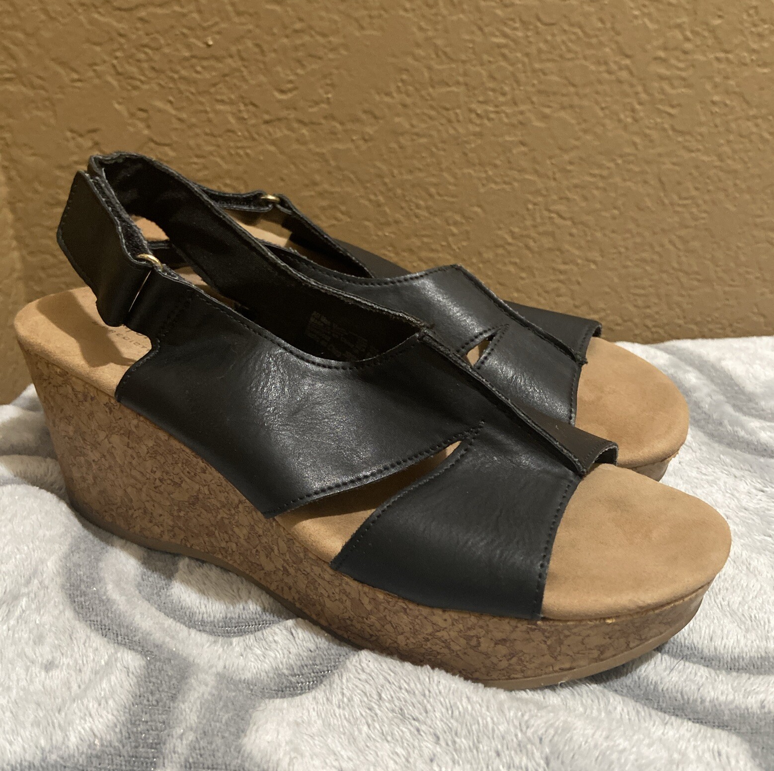 COMFORT PLUS BY PREDICTIONS Black Strap Sandals Dress Women’s 8.5