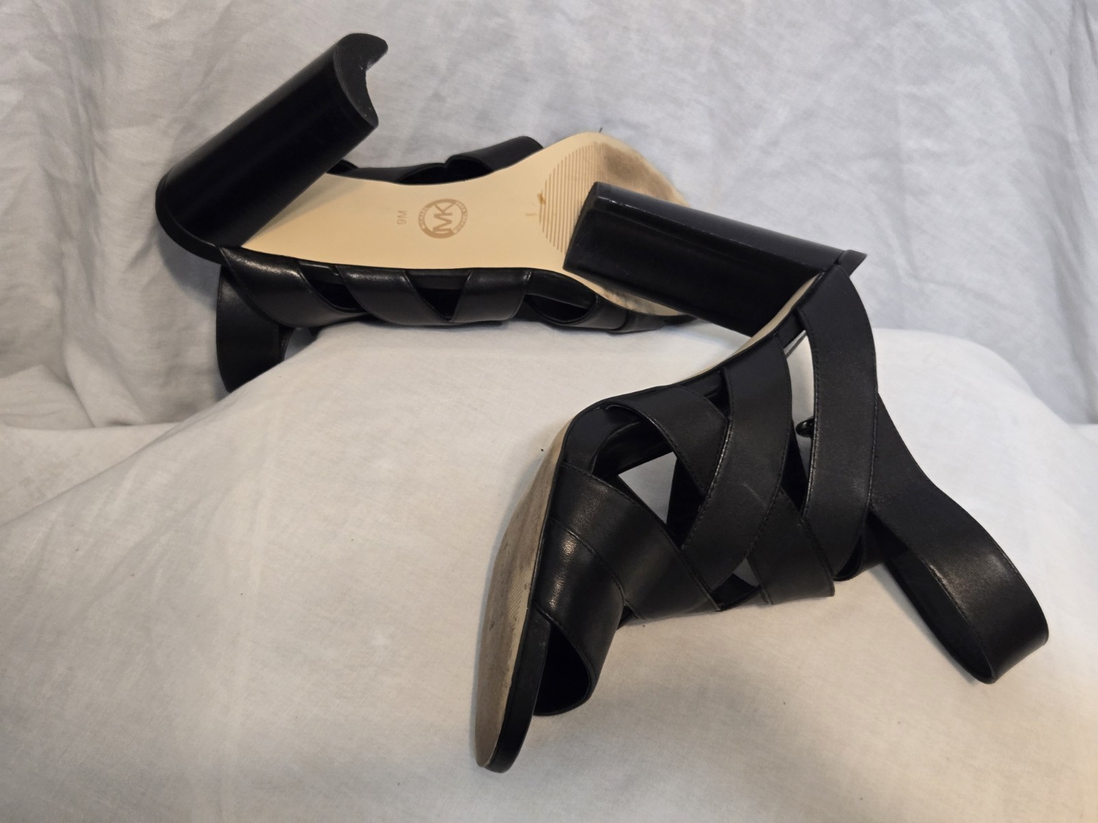 MICHAEL Michael Kors Womens ALANA Black Heel Sandals Sz 9