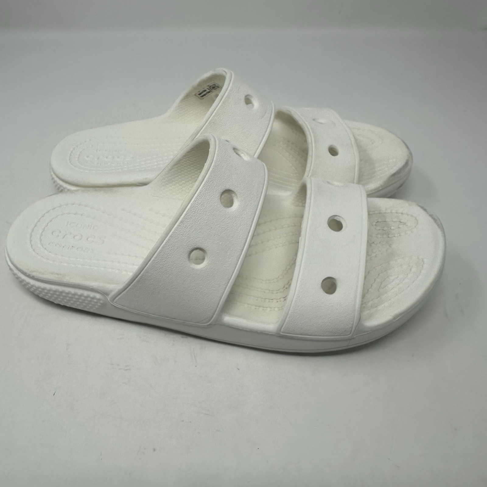 Crocs Classic Sandal Men Size 4 Women Size 6 White Slip On Two Strap Design