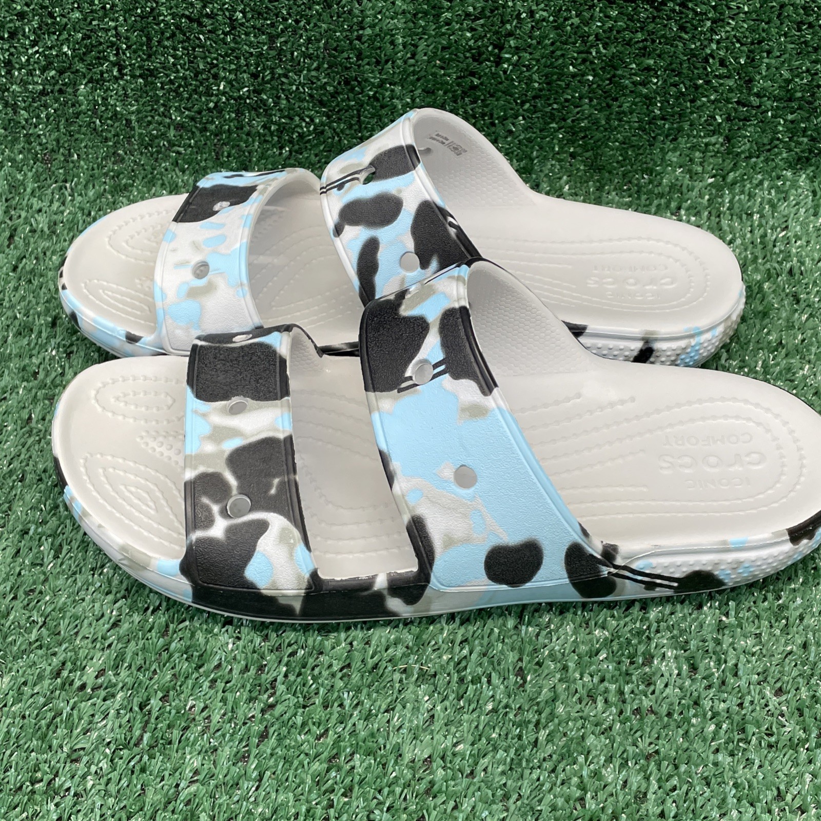 Crocs Classic Out of this World Slides Sandals W/10 M/8 Shoes Blue White