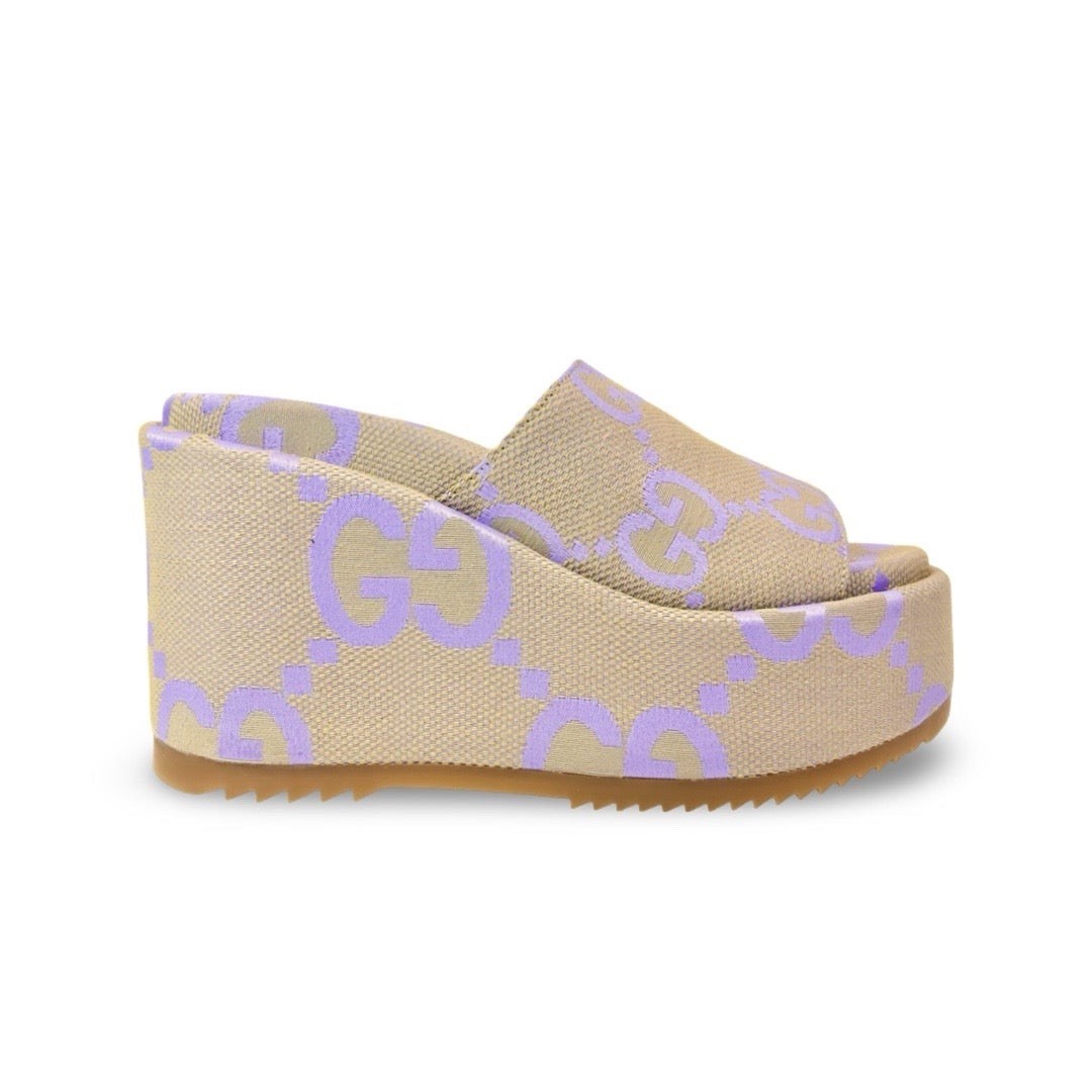 Gucci Jumbo GG Angelina Platform Wedge Sandal – Women’s 9.5