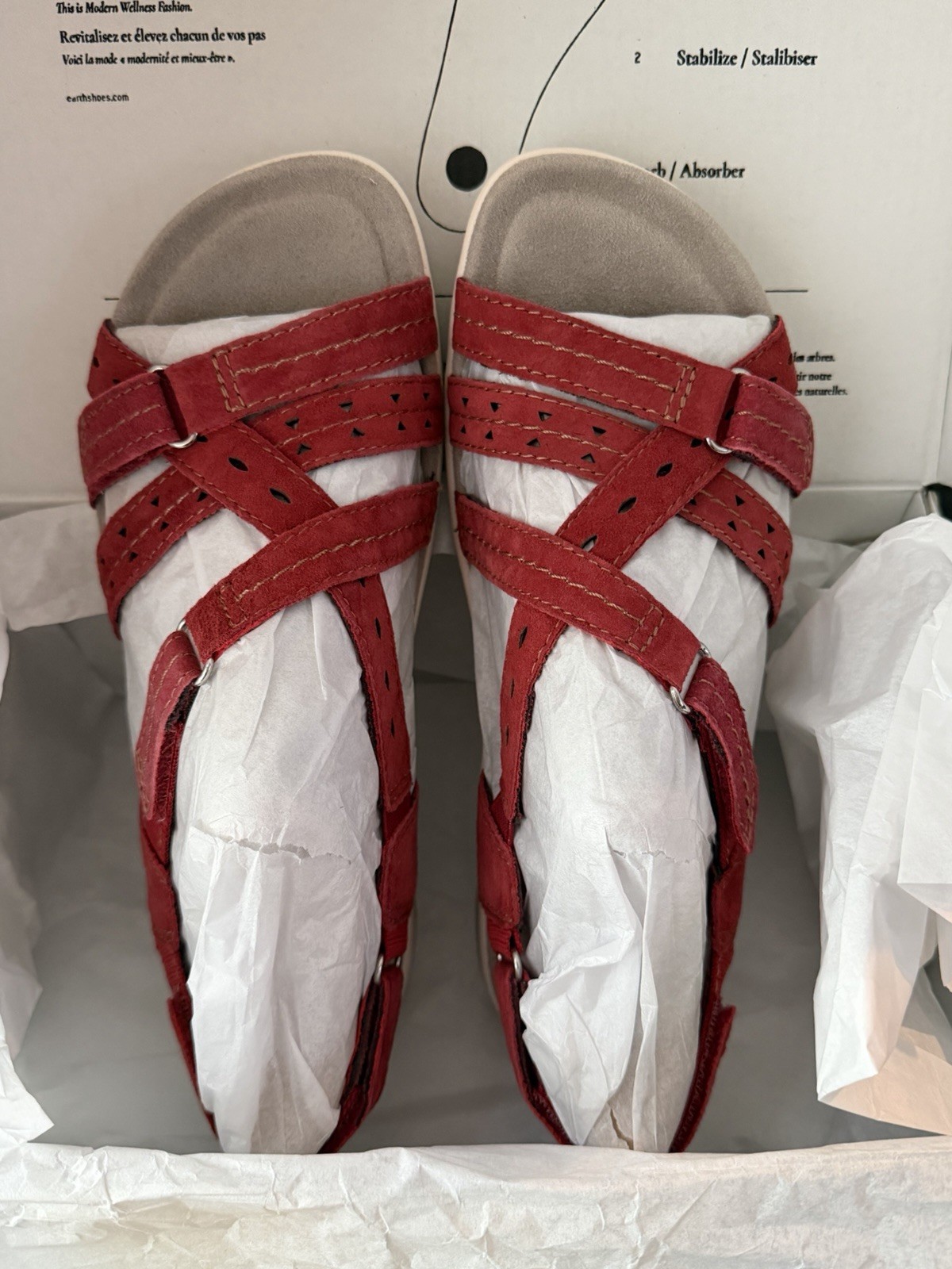 Earth Origins Sammie Red Pepper Size 8 Suede Sandal
