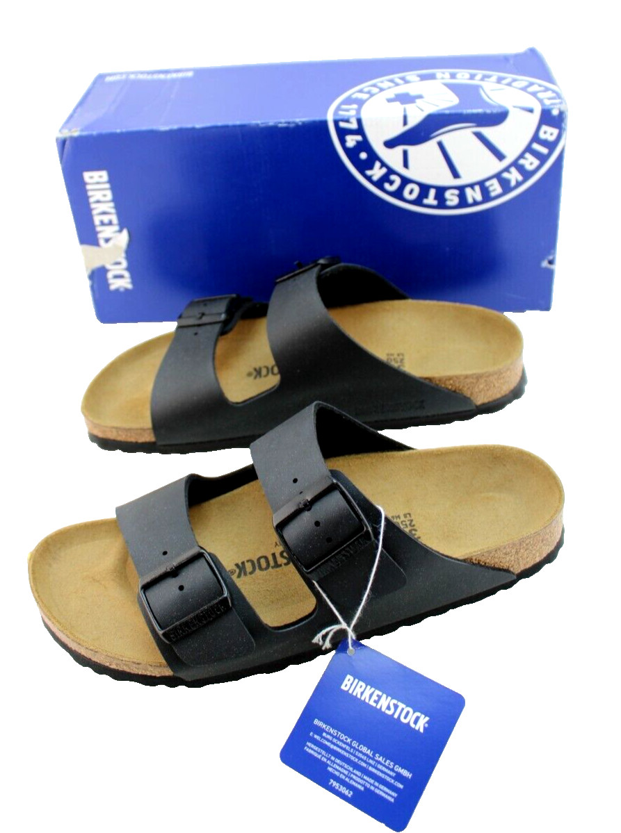 BIRKENSTOCK Arizona BS Women’s 8 /39 Narrow Black Birko-Flor Sandals RETAIL $125