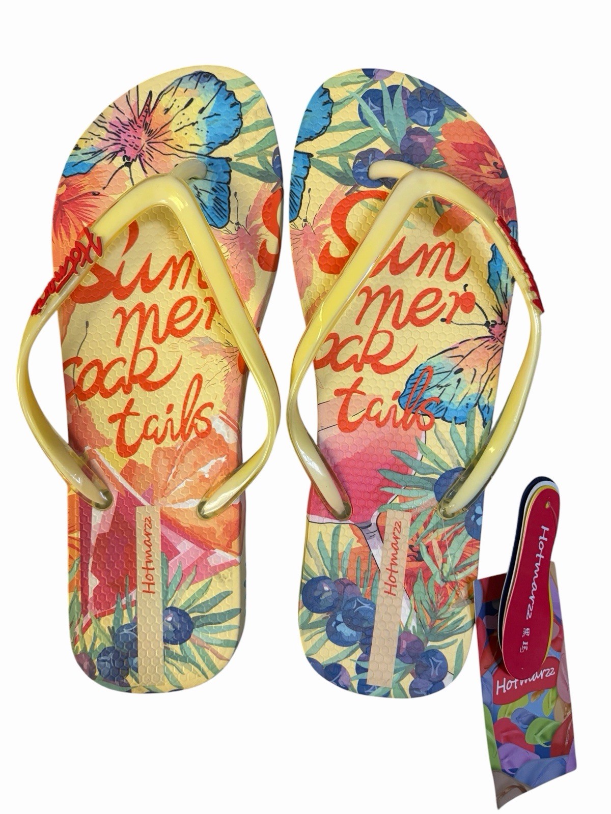Women’s Flip Flops 40 Colorful Spring Summer Hotmarzz Beach Sandals US 10 NWT