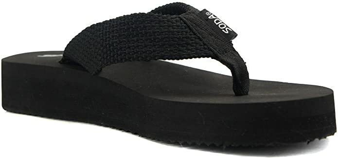 WEDGE EVA 1.25″ WEBBING PLATFORM THONG FLIP FLOPS SANDALS