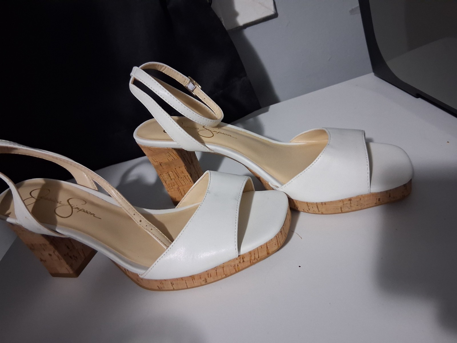 Jessica Simpson White Platform Sandals