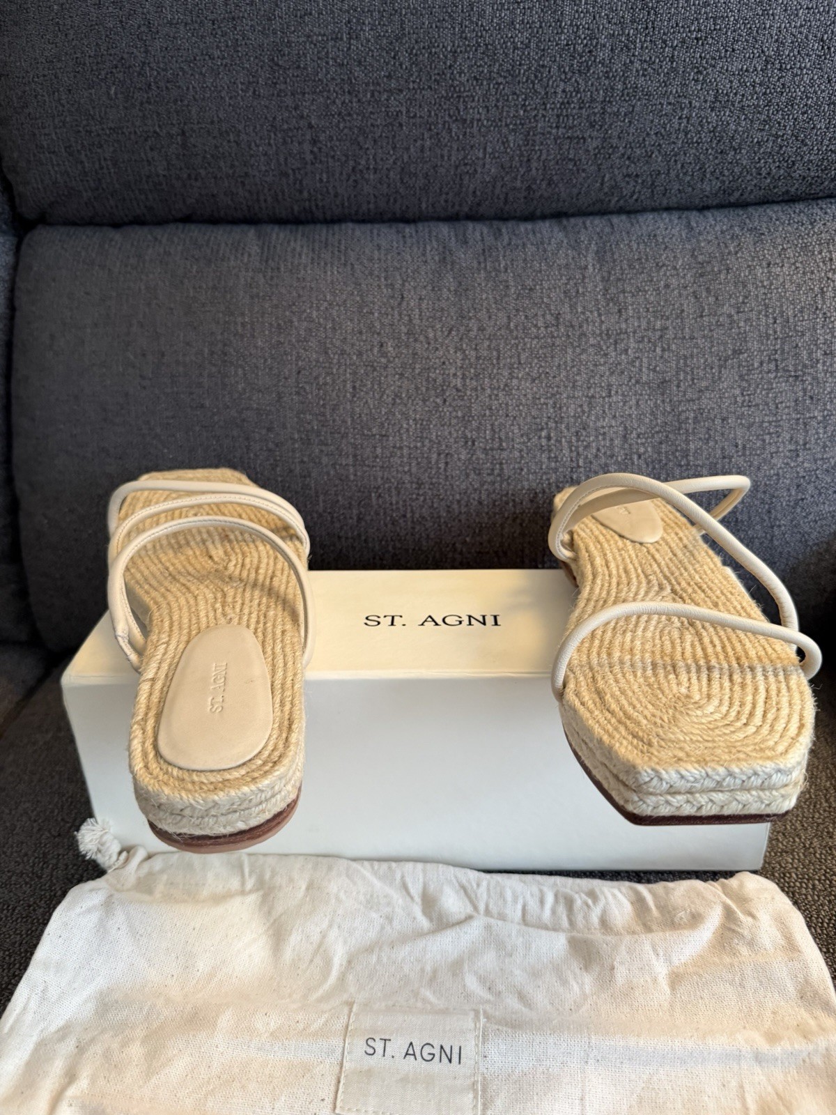 St.Agni Jackie Espadrille Sandals Size 38 New In Original Box