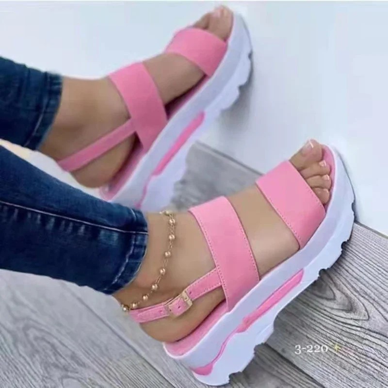 Women’S Wedge Sandals Low Platform Summer Comfortable Fashion Heel Shoes