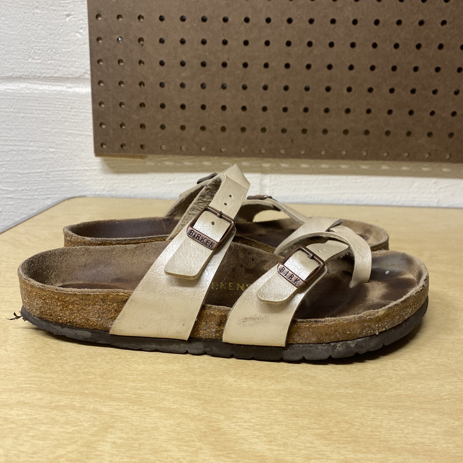 Birkenstocks Mayari Slip On Sandals Size 36 Light Bronze Womens Shoes