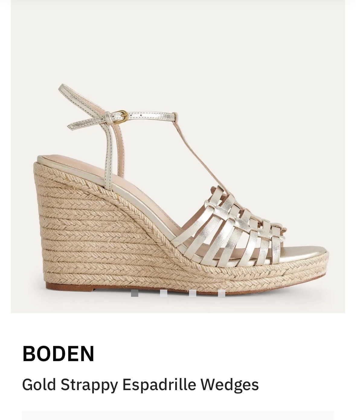 NWOT Boden Women’s Strappy Espadrille Sandals Wedges Platform EU Sz 37 US Sz 6