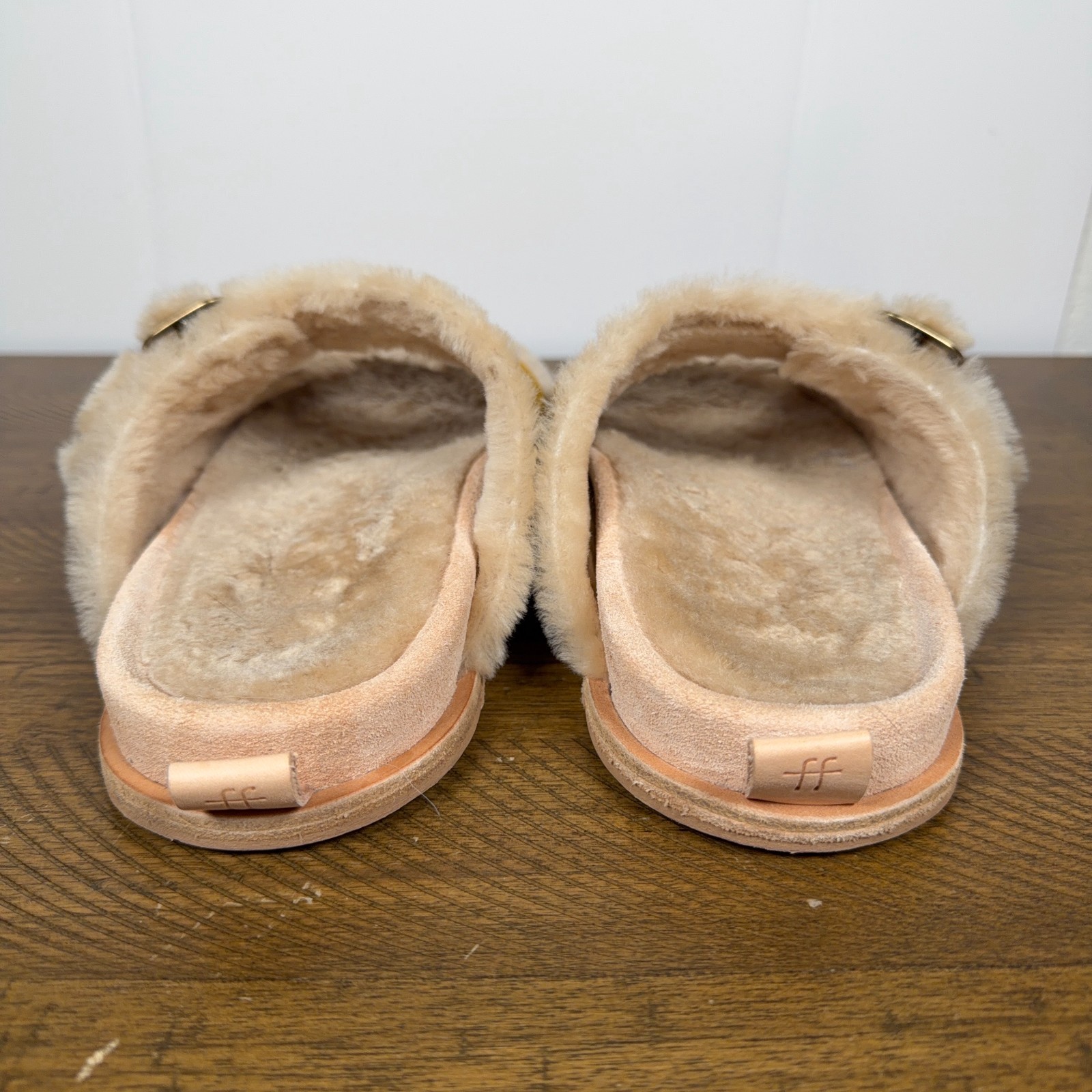 Forte Forte Sandals Women EU 40 US 9 Brown Shearling Leather Buckle Slides Italy