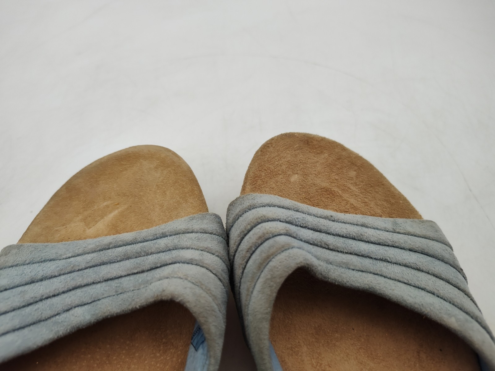 UGG Australia-Alvina Wedge Sandals-F89-Light Blue/Tan-Womens Size 7-Casual/Dress