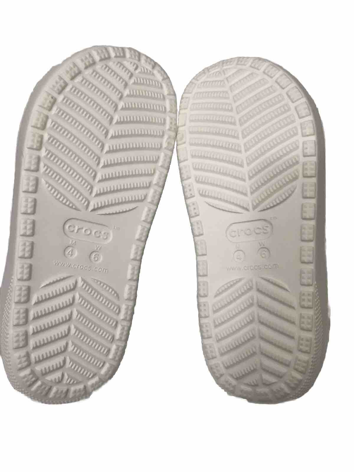 Crocs Classic Cozzy Comfort White Slip On Sandals Men’s 4 Women’s 6