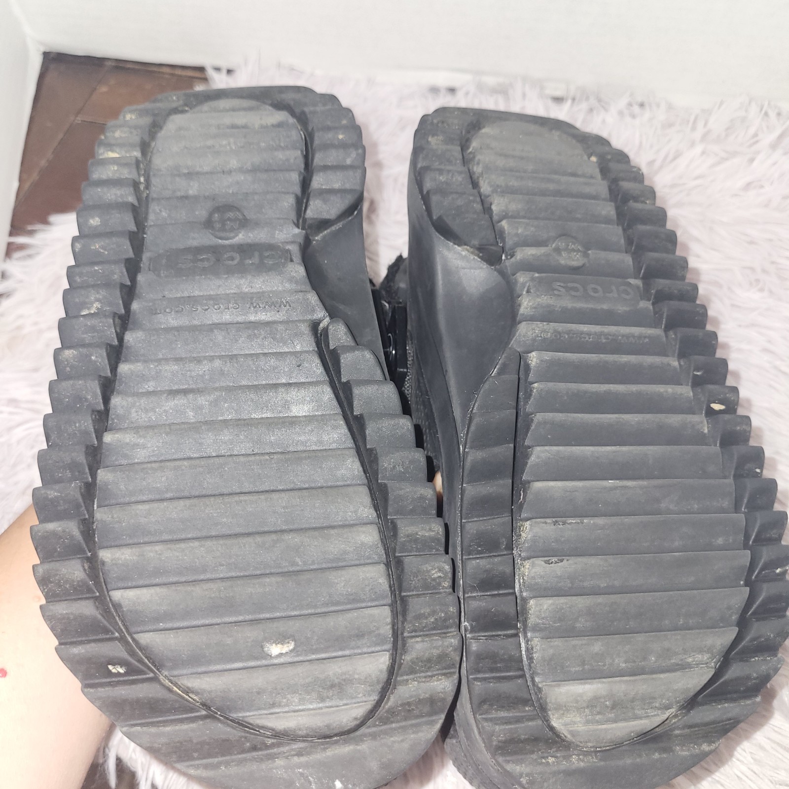 Crocs Hiker Xscape Black Classic Platform Sandals Men 4 Women 6 Adjustable Strap