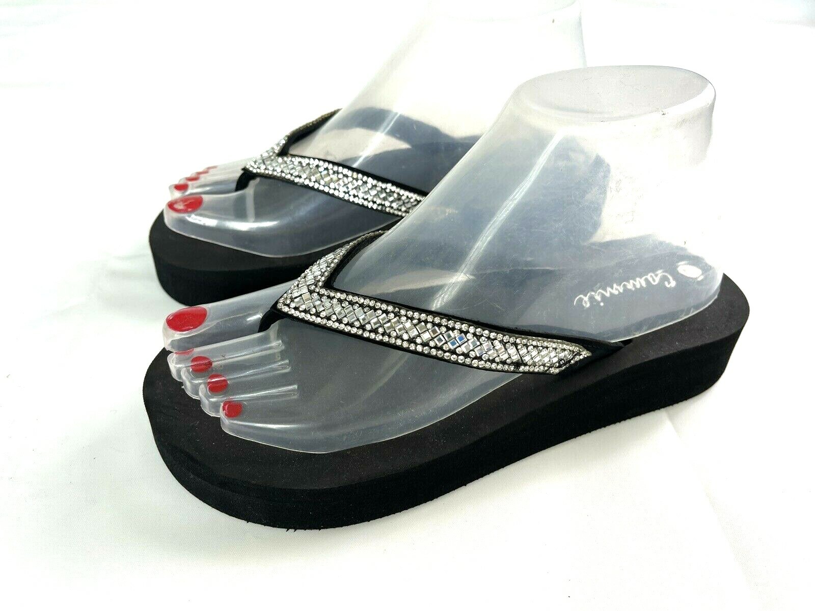 CAMMIE Women 1.25″ Wedge Platform jewelry Flip Flops Sandals Shoes on sales