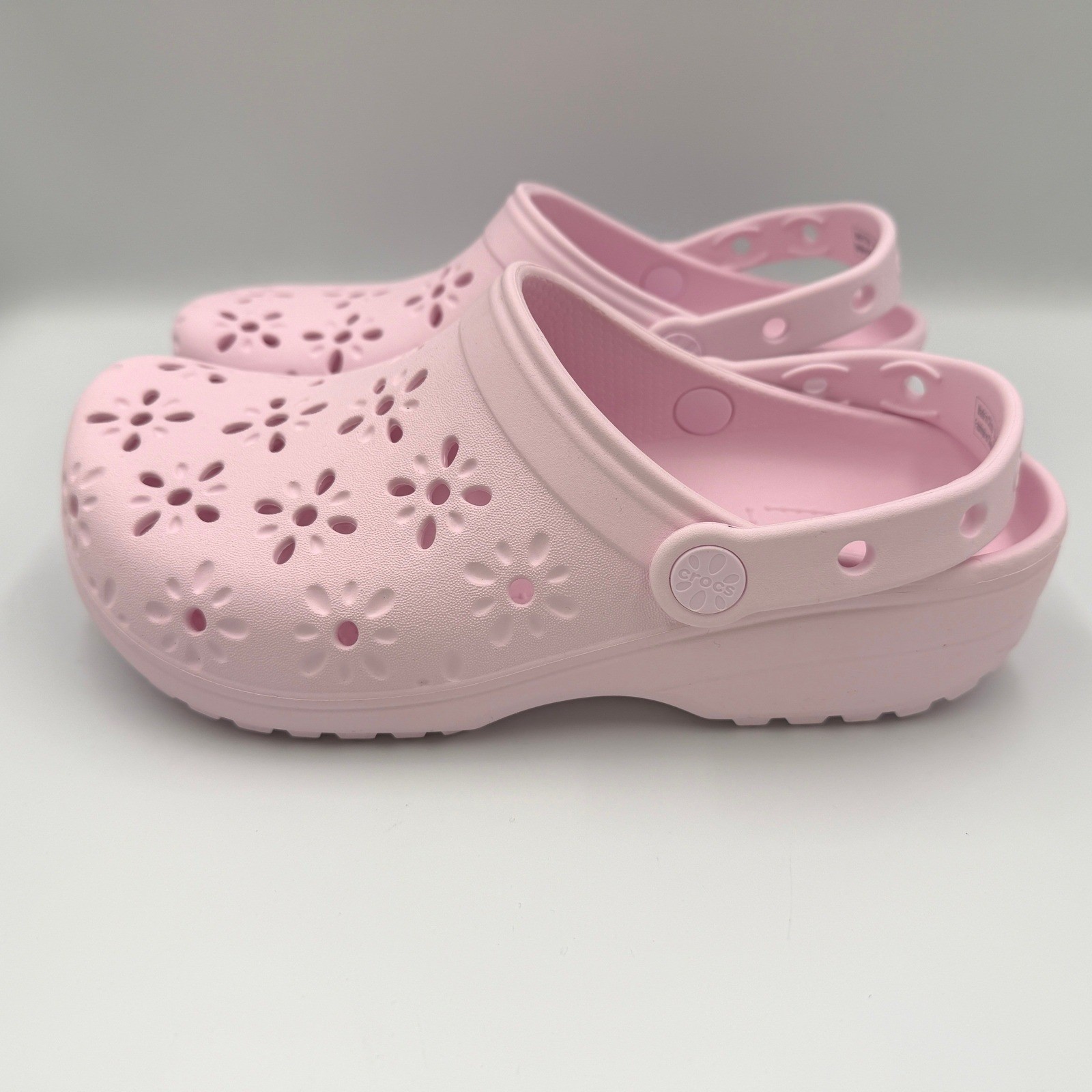 Crocs Classic Floral Cut Out Clog M8/W10 Pink 210927-6ZW **NEW**