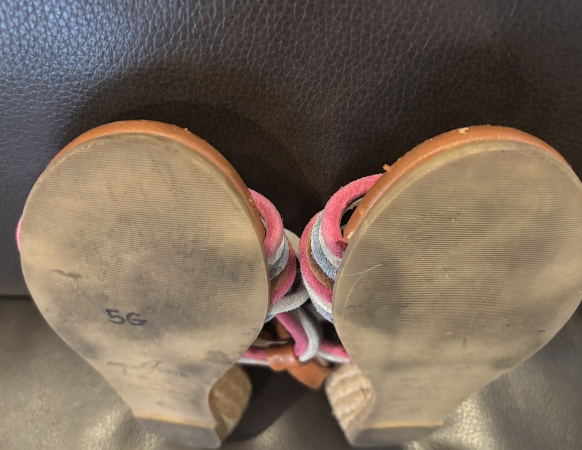 ERIC MICHAEL ANDREA Pink Multi ESPADRILLE SANDALS Women’s Size EU 37 US 6.5-7