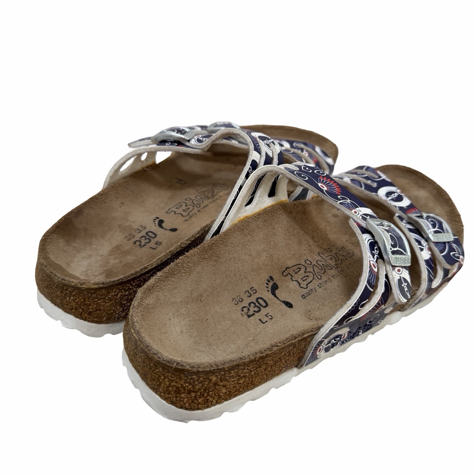 Birkenstock Birkis Birko Double Strap Abstract Print Sandals Womens US 5 EU 3