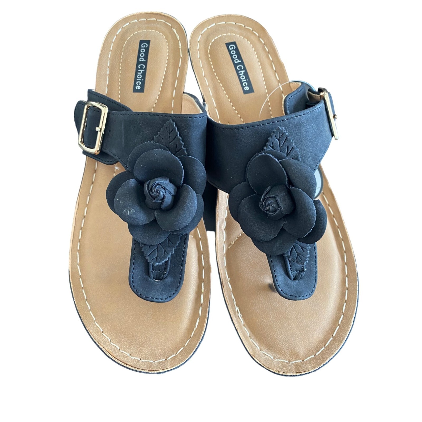 Good Choice Women’s Flora Wedge Sandal Black NWD Size 9M