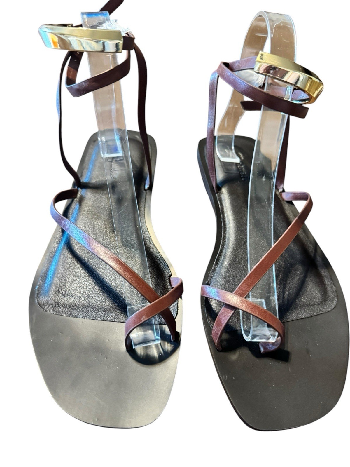 Madewell The Vira Bangle Ankle Wrap Sandal in Leather Size 9 Brown