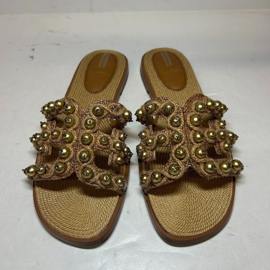 Sam Edelman Womens 9 M Gold Bay Soleil Strappy Slip On Flat Sandals NIB PF7