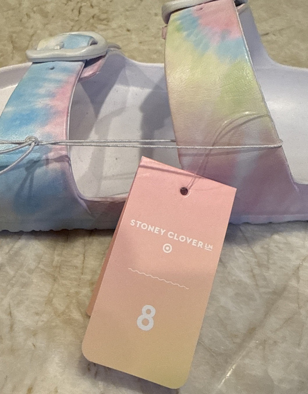 Women’s Tie-Dye Slide Sandals – Stoney Clover Lane x Target Rainbow Size 8