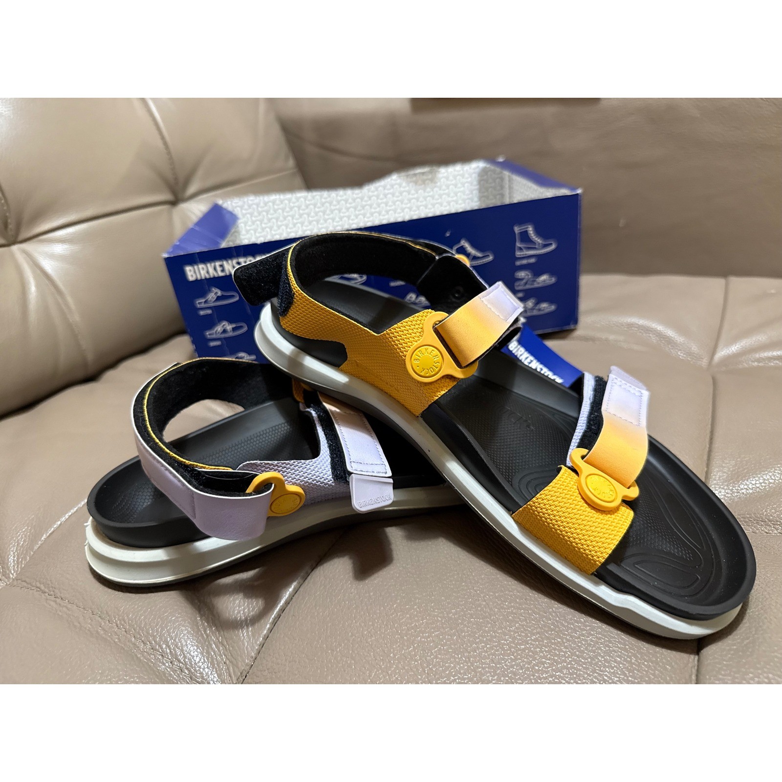Birkenstock Kalahari Futura Purple Fog Apricot Sandals 1024504 Womens 41 NEW