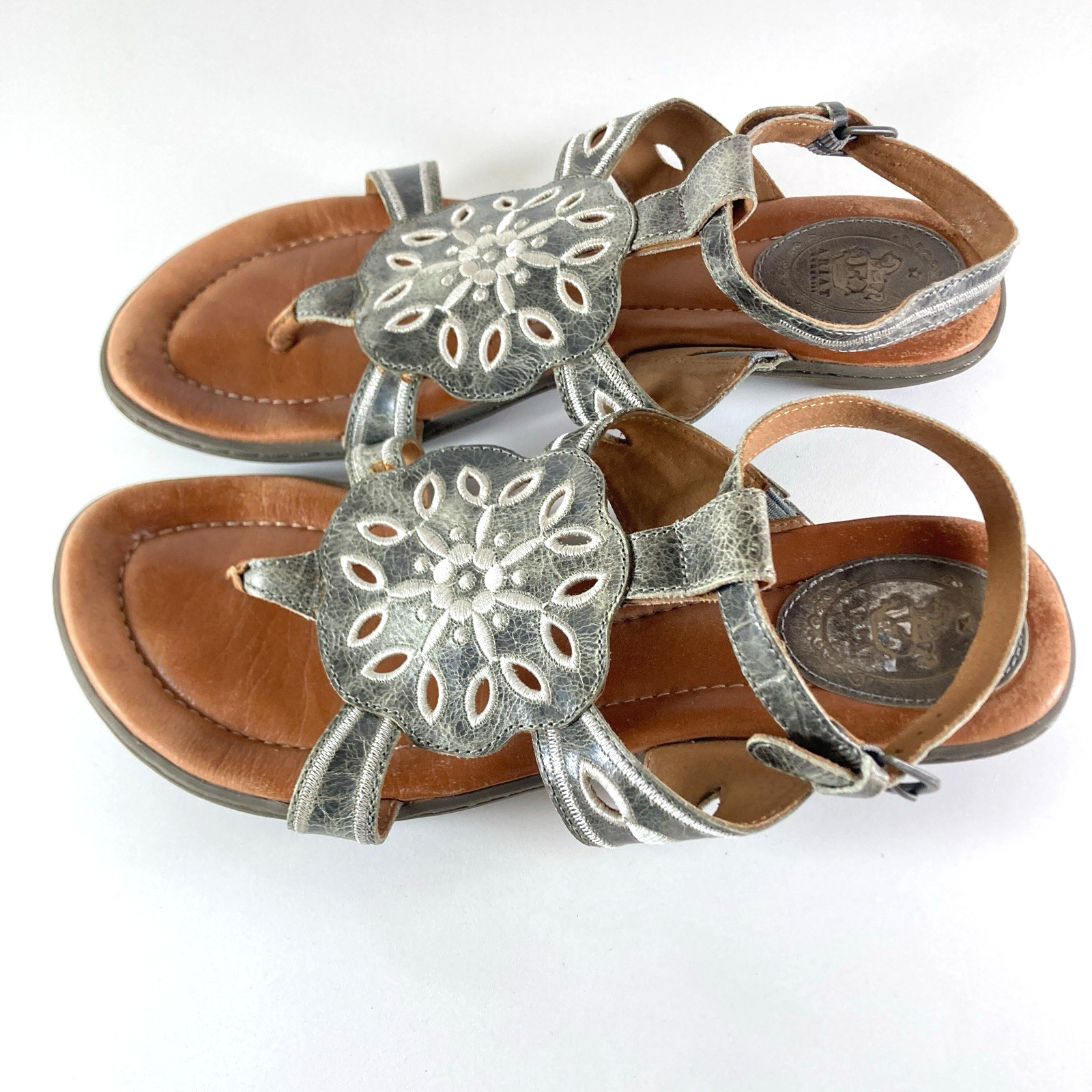 Ariat Mojave Gladiator Open Toe Low Ankle Strap Flats Leather Sandal Womens 7.5