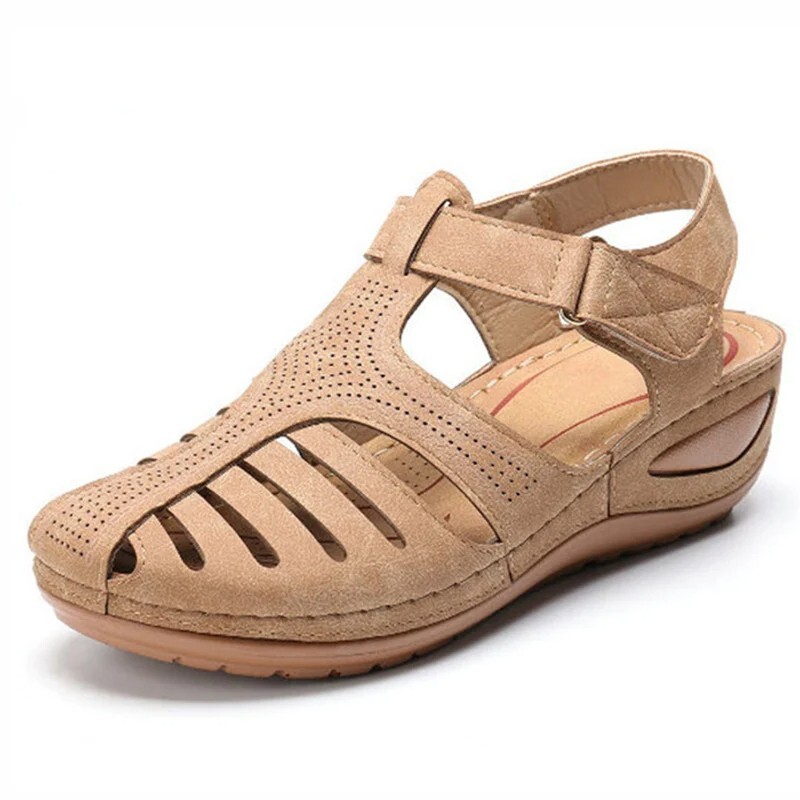 Womens Summer Orthopedic Wedge Sandals Walking Slingback Flat Casual Shoes Size