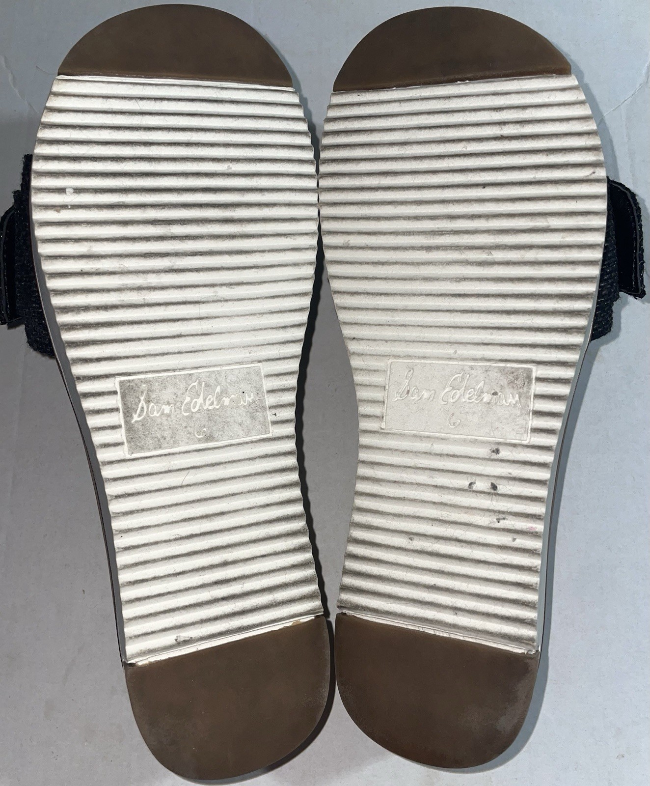 Sam Edelman Bay Slide Sandals Women’s Size 6 Black Raffia Tortoise Buckle