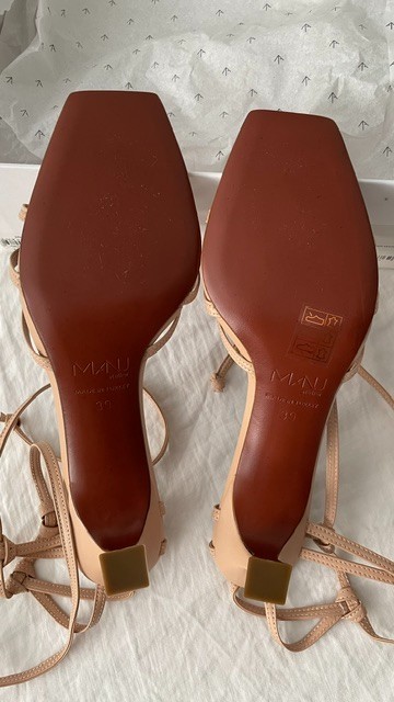 Manu Atelier Lace Sandal Vanilla Size 39 Made in Turkey