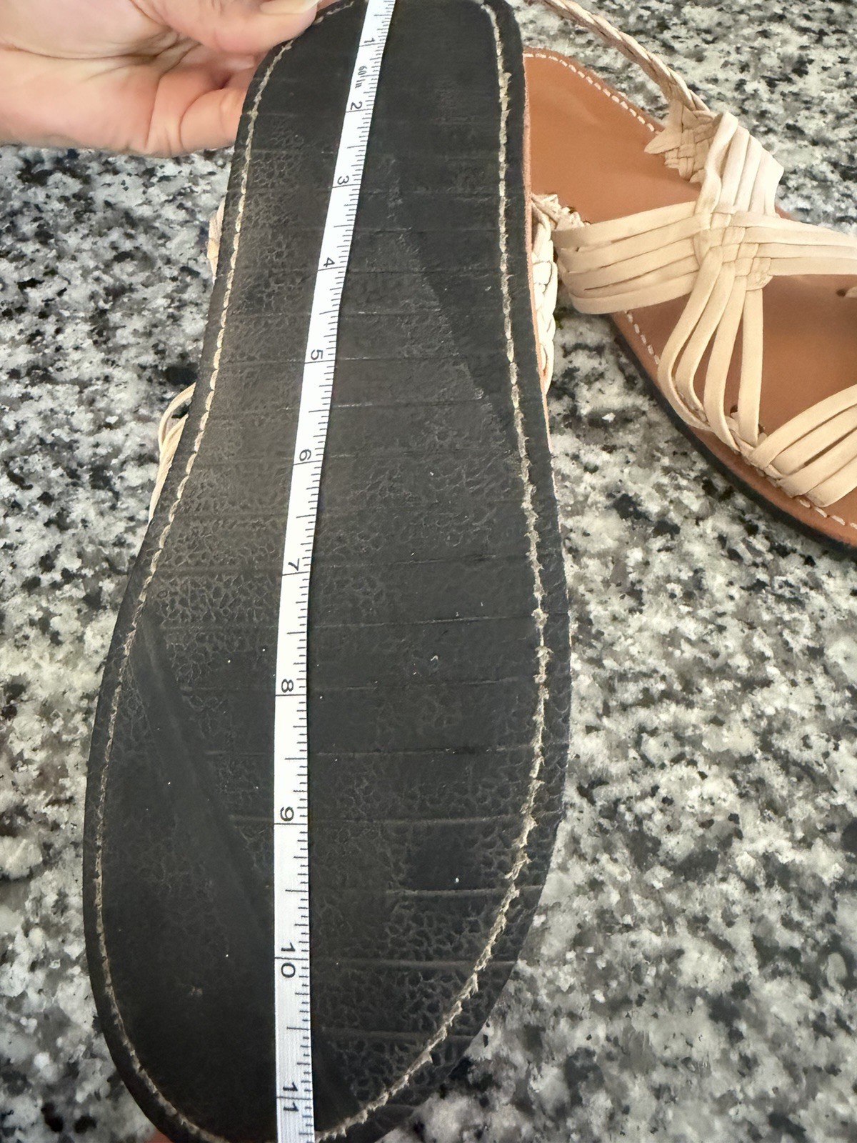 Handcrafted leather huaraches, traditional Mexican style, size 9 for men