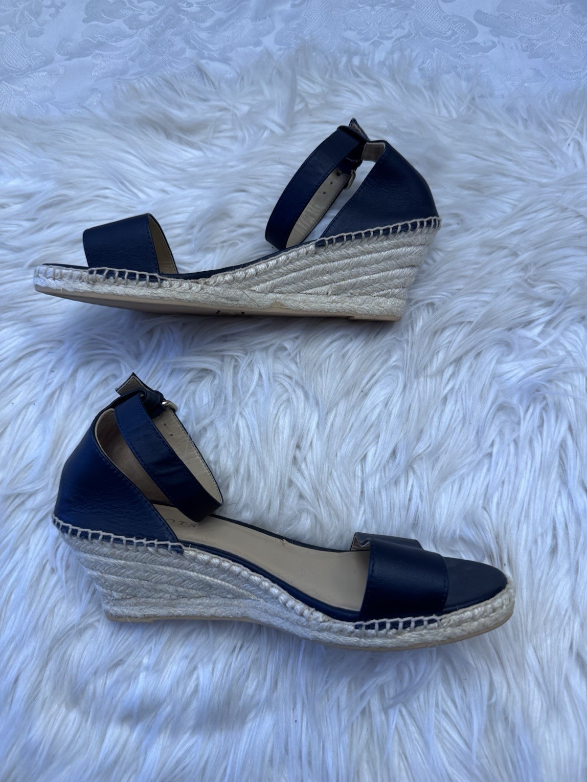 Talbots Size 9 Espadrille Wedge Sandal Open Toe Ankle Strap Comfort Preppy