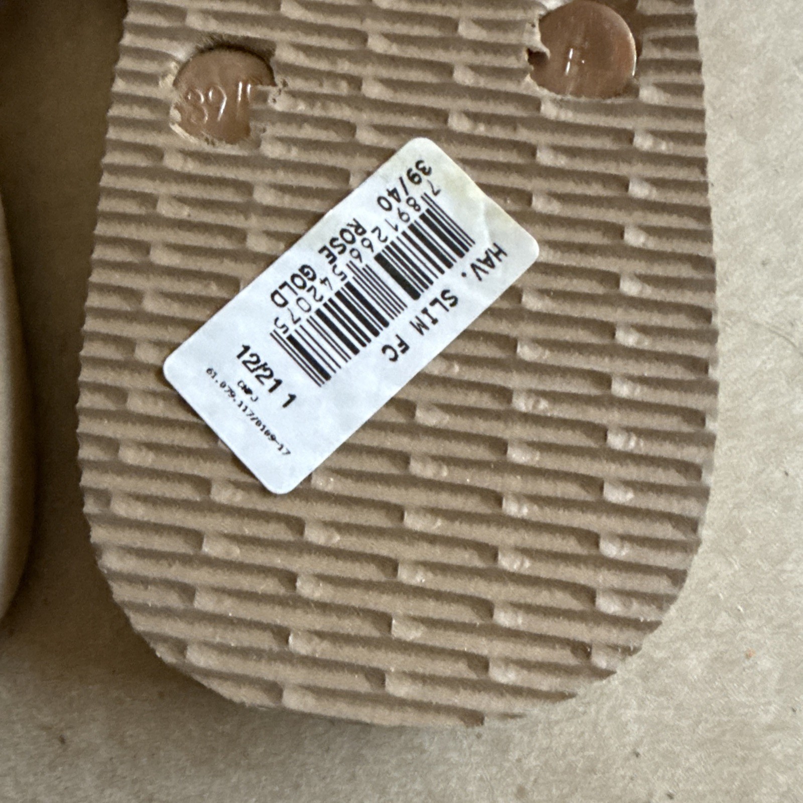 Havaianas Slim Light Bronze Metallic Bronze Strap 39/40 – New
