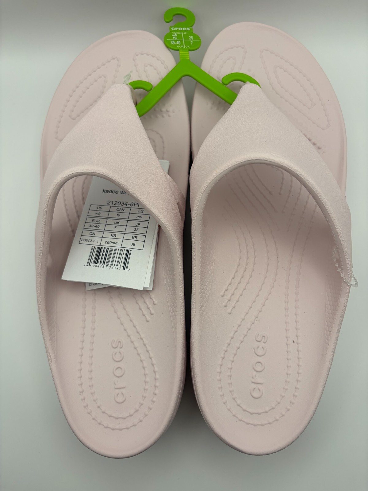 Crocs Kadee Wedge Flip Flops/Thong Sandals – Women’s Size 9 – Barely Pink – New!