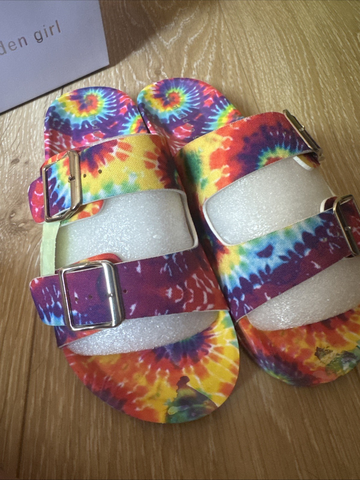 Madden Girl Teddy Women’s Slip-On Sandals Size 9 Tie Dye Brand New In Box