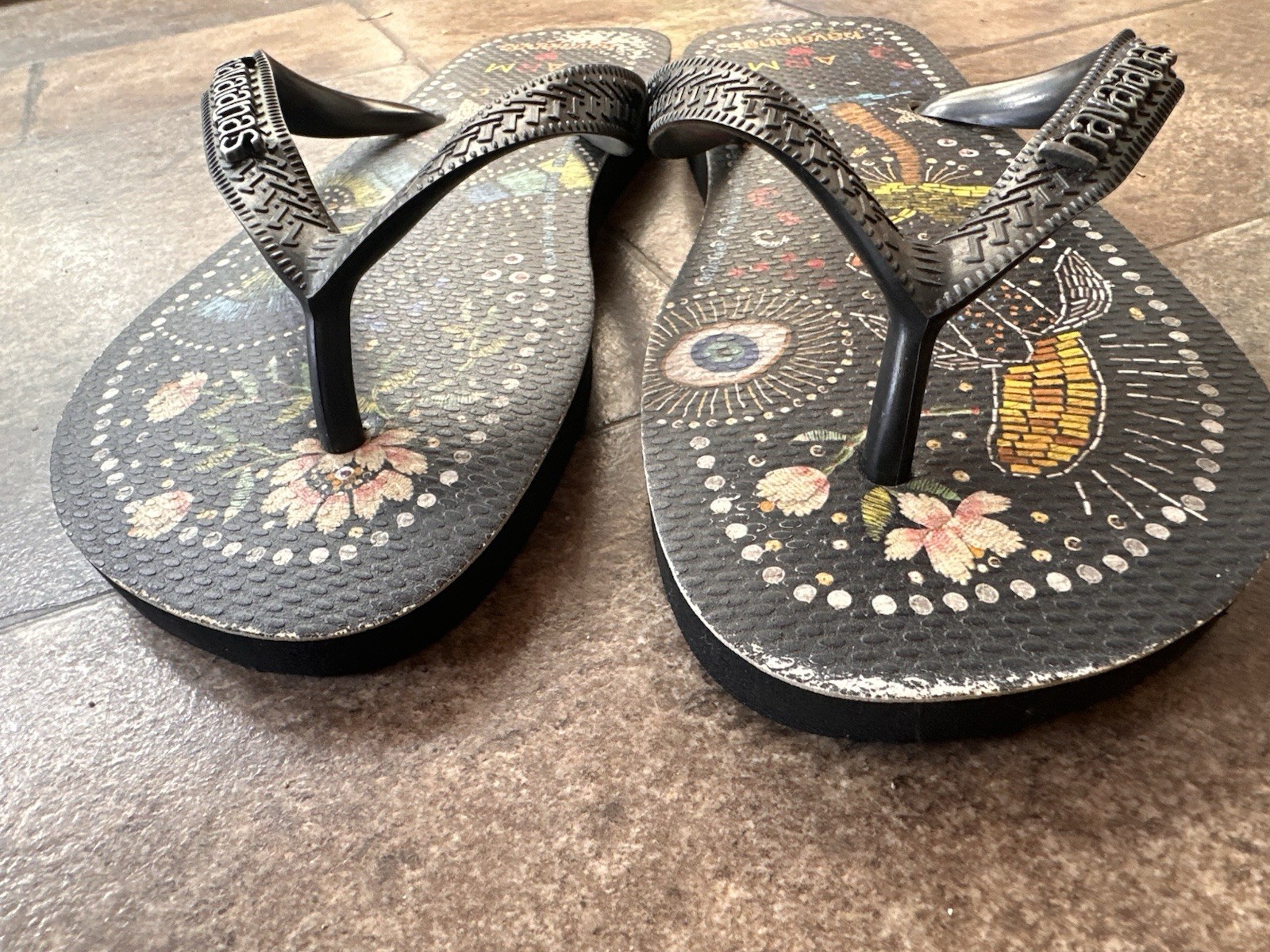 Havaianas x Farm Rio Women’s Flip Flop Sandals Black/Multicolor Floral 7/8