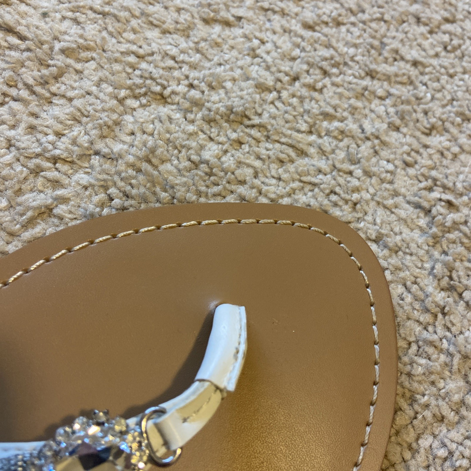 Nine West Neil Lane Perfect Jeweled White Sandals 9M
