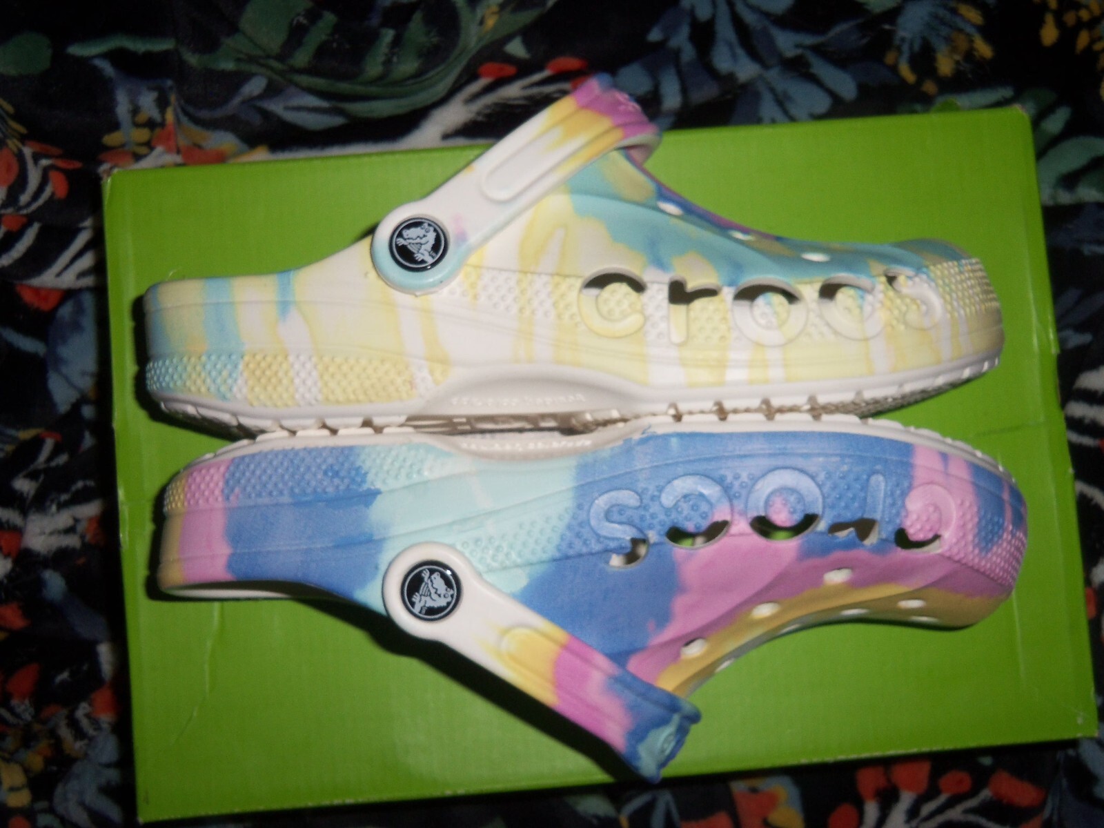Crocs Baya Clogs Pastel Tie Dye Sandals Women 11 Men 9 Slip on Mules Shoes New