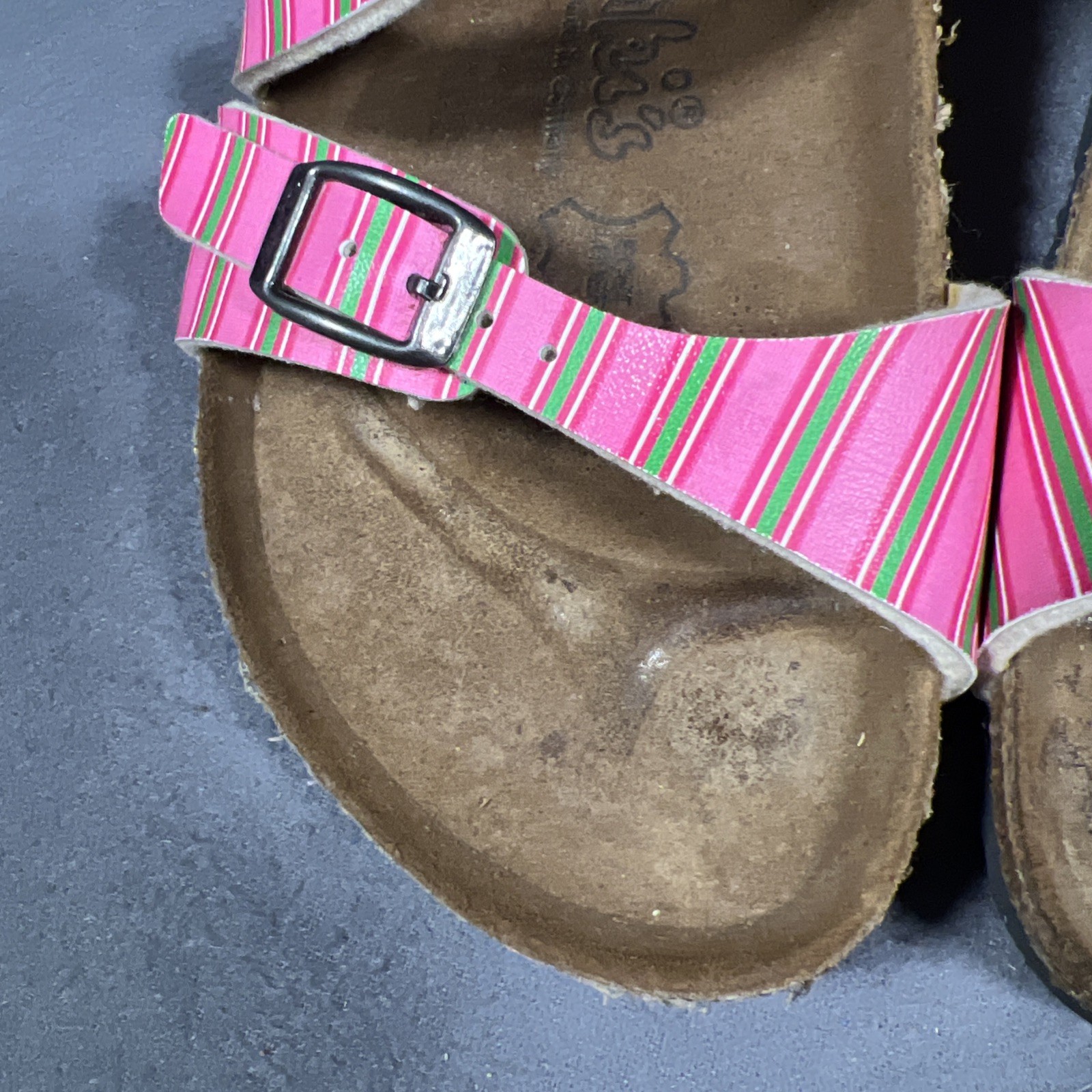 Birkenstock Birkis Sandals Womens 38 (7-7.5) Multicolor Pink Green Birks Comfort