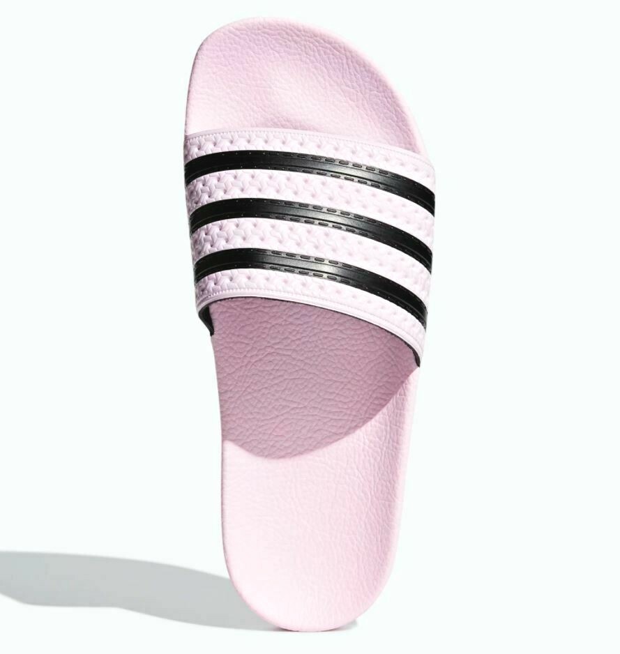 NEW WOMEN’S ADIDAS ADILETTE TREFOIL SANDALS SLIDES ~ SIZE US 8 #CG6148 PINK