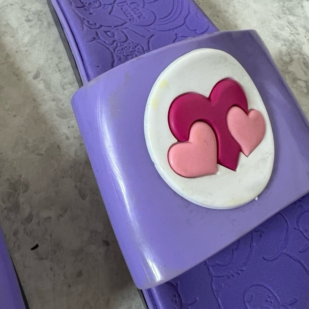 Melissa x Care Bears Lilac Beach Slides Share Bear 10 Purple Jelly Gelly Sandals