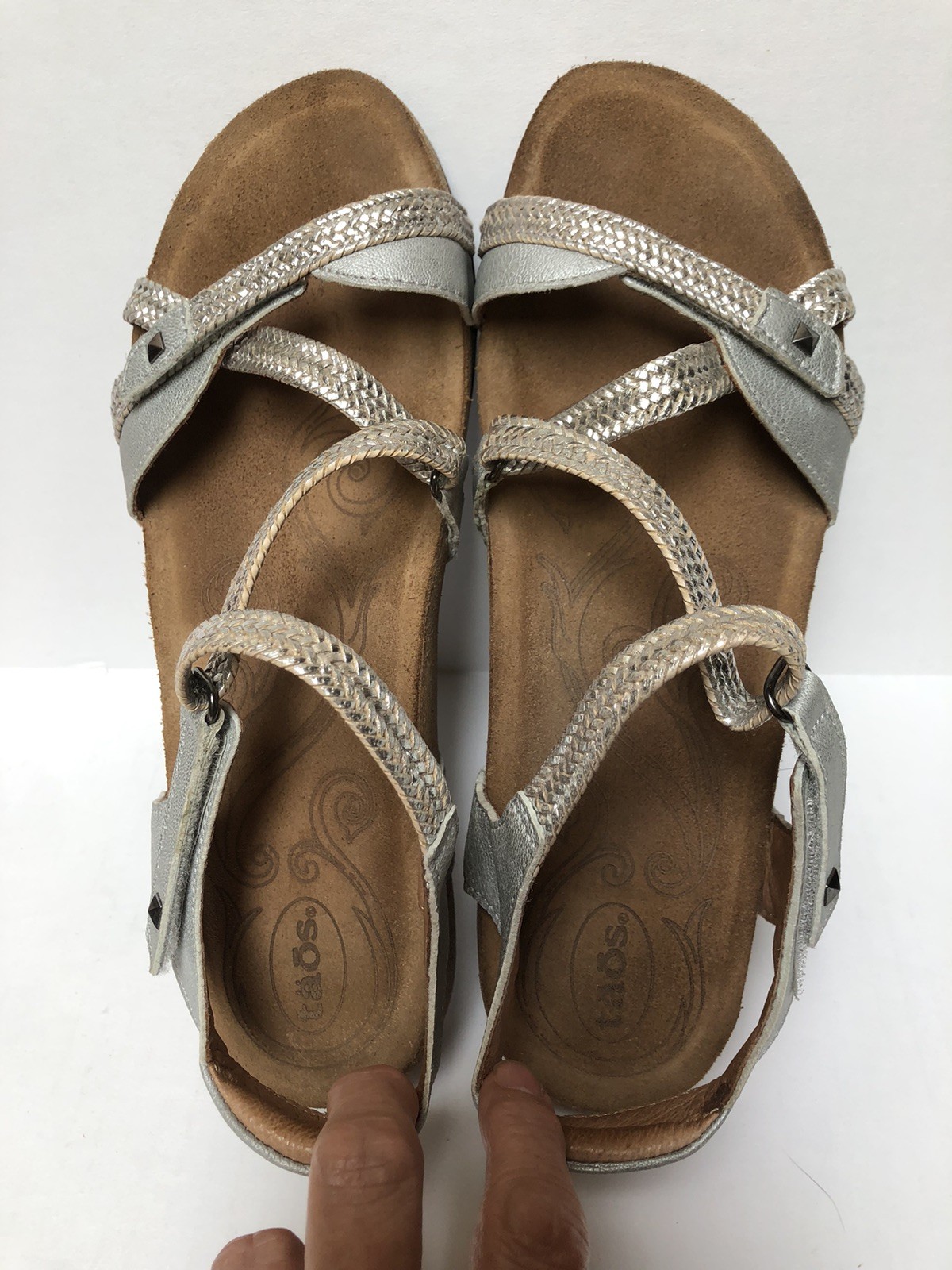 Taos Trulie Women’s EU 41/US 10-10.5 Leather Comfort Wedge Braided Sandals NICE!