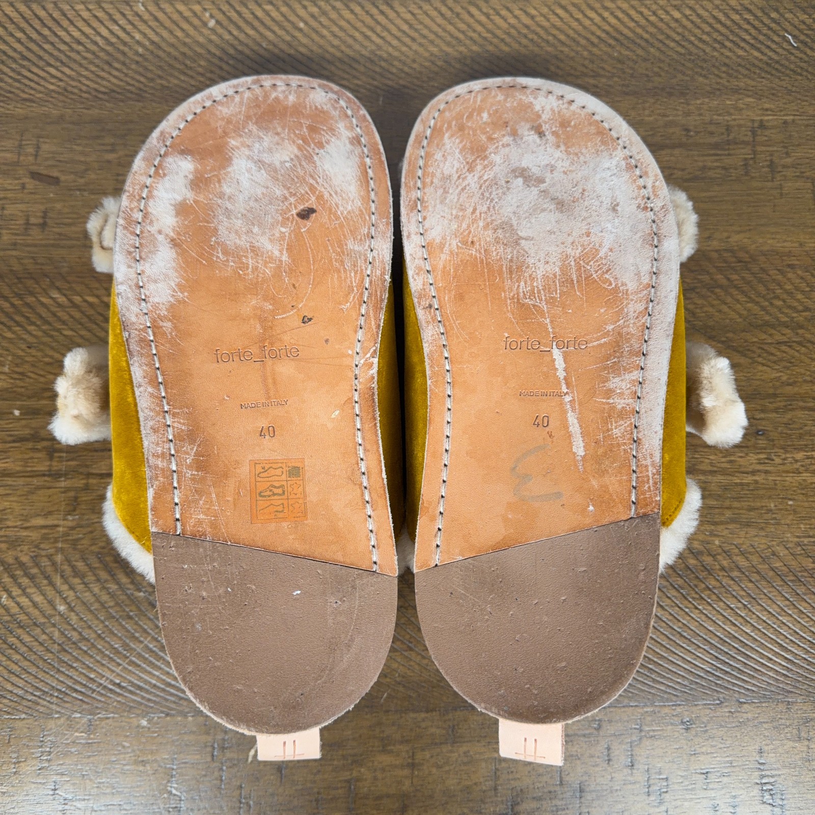 Forte Forte Sandals Women EU 40 US 9 Brown Shearling Leather Buckle Slides Italy