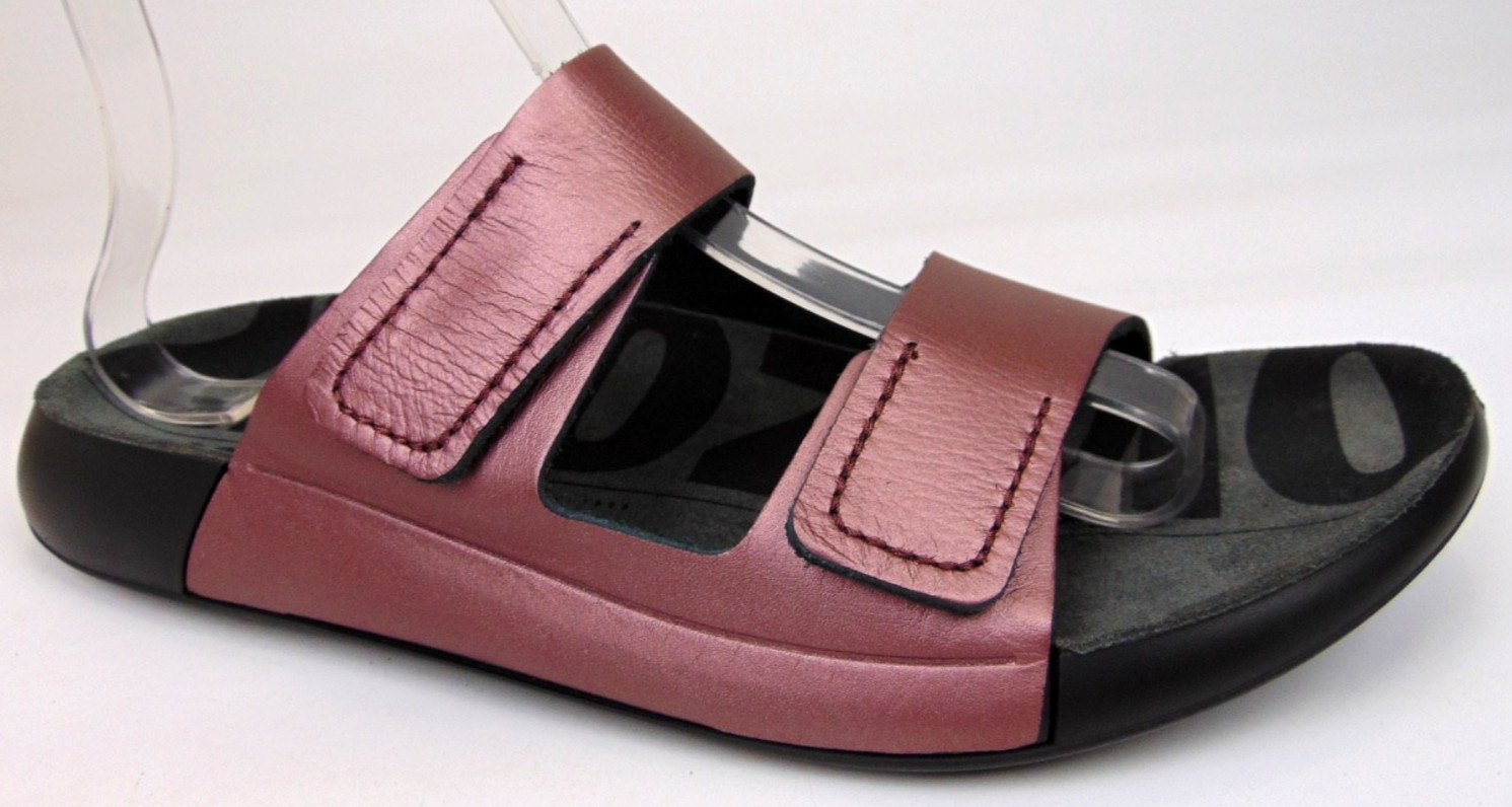 ECCO 2nd Cozmo Women’s Two Strap Fluidform Leather Sandals Woodrose Size 9 – 9.5