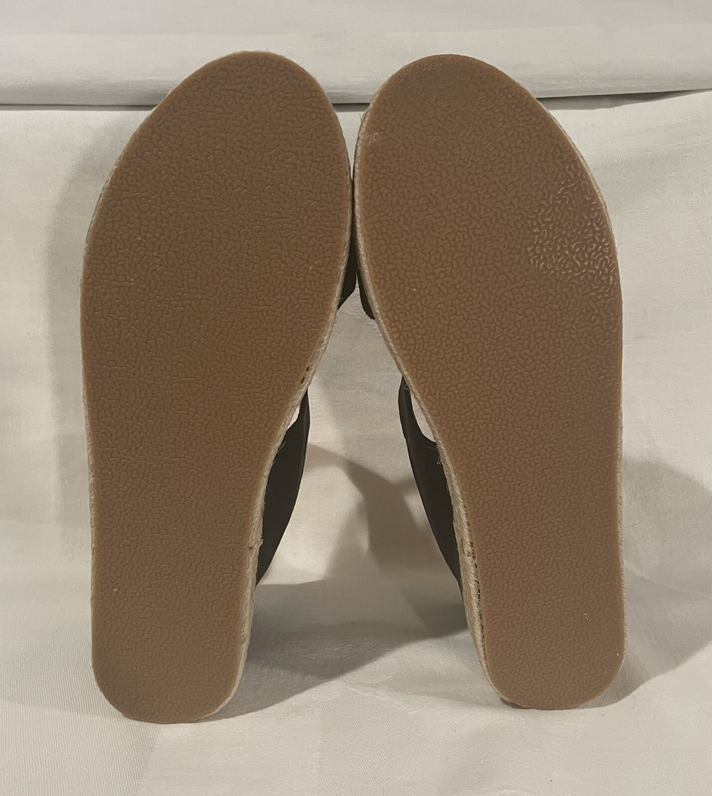 Black Faux Suede Espadrille Sandal NEW Sz 8 Brand Unknown